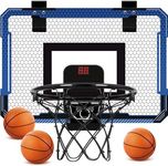 Indoor Basketball Hoop Set for Kids, Over The Door Basketball Hoop Indoor for Door & Wall, Mini Hoop with Electronic Scoreboard & 3 Balls, Basketball Toy Gifts for Kids Boys Girls