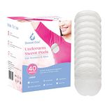 Sweat Gos Underarm Sweat Pads - Armpit Sweat Pads Disposable, Odour Free & Ultrathin & Invisible - Comfortable Super Absorbent Pad - Self Adhesive Underarm Dress Shields for Men & Women - Large 40 PCs
