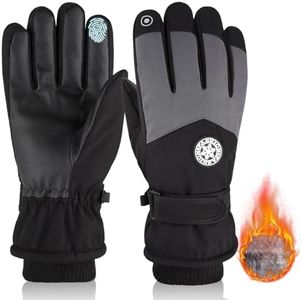 TecoKart® Black Winter Gloves for Men - Warm and Waterproof Hand Gloves with Touch Screen Finger Anti-Slip Design, Winter Gloves for Men Bike Riding, and Winter Riding Gloves for Outdoor Sports