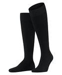FALKE Men's Energizing Wool M KH Cotton With Compression 1 Pair Knee-High Socks, Black (Black 3000), 8.5-9.5