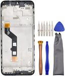 Complete Screen LCD Digitizer Touch Assembly Replacement for Motorola Moto G9 Play XT2083 XT2083-1 with Toolkit and Screen Frame Black 6.5"