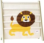 3 Sprouts Kids Book Rack - Bibliotheque Enfant - Space-Saving Bookshelf for Children's Room - Toddler and Baby Bookcase Storage, Lion