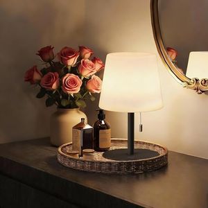 Tulbeys LED Akku Tischlampe Kabellos - Warmweiß & Mehrfarbige RGB Dimmbar, IP44 Wasserdicht, Ideal für Outdoor, Garten, Balkon, Camping, Badezimmer, Haus und Esstisch