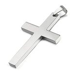 Ouslier 925 Sterling Silver Simple Unisex Mens Cross Pendant Jewelry, Sterling Silver