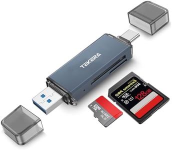 Memory Card Reader, TEKERA USB3.0 USB-C to SD Micro SD Card Reader Adapter- Supports SD/SDXC/Micro SD/Micro SDXC/SDHC/MMC/RS-MMC/UHS-I, Compatible with Android/Windows/Mac OS etc.