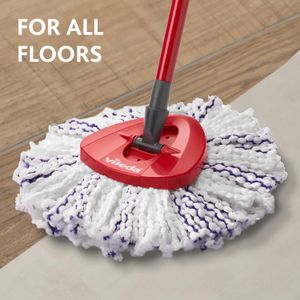 Vileda Turbo 3-in-1 Spin Mop and Bucket Set – Microfibre Head, Foot Pedal