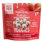 Nature's Garden Probiotic Yoggie Bites Strawberry, 21oz (30 x 0.7oz), Strawberry Yogurt Covered Snack Pack, High Fiber, Delicious Real Fruit Pieces, No Artificial Ingredients, Healthy Snack for Adults