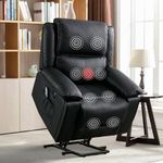 Phoenix Home Recliner Leather Chair, Black