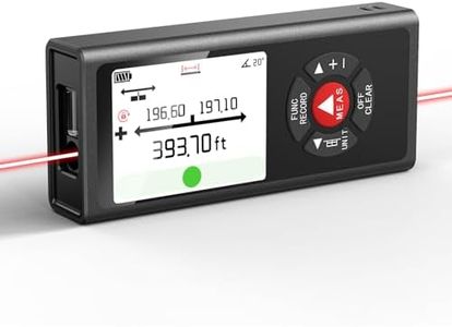 Dual Bilateral Laser Distance Measuring Tool Sturdy Aluminum Casing Magnetic Back, 393Ft/120M Rechargeable Area Volume Measure with Angle Sensor Level Bubble Ft/in/M Units