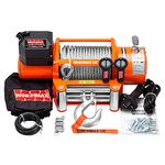 Winchmax 17,000lb (7,711kg) Original Orange 24v Electric Winch. 26m x 12mm Steel Rope. 1/2 Inch Hook.