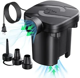 Electric Air Pump, Quick-Fill Air Pump for Inflatables, Portable Air Mattress Pump with 3 Nozzles, AC110-120V Electric Pump for Beds, Inflatable Cushion, Couch, Pool Floats, Inflatable Pool, Snow Sled