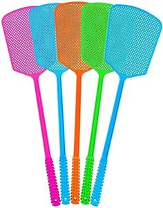 Fly Swatter,5 Pack Plastic Heavy Duty Manual Fly Killer, Long Handle Flyswatter, Large Bug Swatters That Work for Indoor and Outdoor