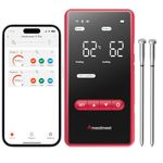 Meatmeet X Pro Wireless Meat Thermometer with Dual Wi-Fi & Bluetooth | Digital Meat Thermometer with 2 Smart Probes & LED Display Base | 6 Built-In Sensors, IP69 Waterproof | For BBQs, Ovens & Smokers