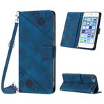 Mo-Beauty Compatible with iPod Touch 7/6 / 5 Case, PU Flip Wallet Crossbody Wallet Phone Case, Adjustable Detachable Lanyard Neck Strap with Kickstand Card Holder Case for iPod Touch 7 (Blue)