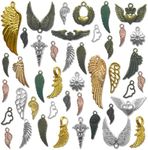 BEZANU Antique Charms, 100g Vintage Charms Decorative Pendant for Necklace, Bracelets, Jewelry Making, DIY Handmade (Wings)