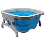 Lee Beauty Professional Large Foot Soaking Tub, Plastic and Rubber Bucket for Home Spa, Blue