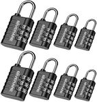 GIVERARE 8 Pack Combination Lock, 3-Digit Padlock Keyless, Resettable Luggage Locks for Backpack, Gym & School & Employee Locker, Weatherproof Travel Lock for Fence, Backyard Gate, Hasp, Case-Black