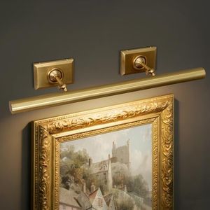 CEENWE Picture Light, 30in Hardwired Picture Lights for Wall, Dimmable Wall Sconces Poster Light, Brass 4 Lighting for Paintings Frames Art Display Gallery Bedroom Living Room-Included Bulbs(Gold)