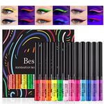 12 Colors Matte Liquid Eyeliner Set UV Glow Neon Rainbow Colorful Eyeliner Pencil Waterproof Long Lasting Smudge-proof Eye Liners Makeup Set Gift For Women (Set C)