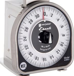 San Jamar Ms Series Mechanical Dial Scale Manual Food Scale with 2 Pound Capacity for Kitchens, Restaurants, And Cooking, Metal, 32 Ounces, Silver