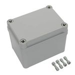 LeMotech Waterproof Dustproof IP67 Junction Box DIY Case Enclosure Gray 4.3" x 3.1" x 3.3"(110mm x 80mm x 85mm)