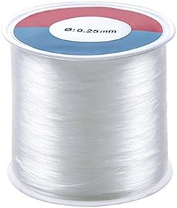 Jinlaili 500m/Roll 0.25mm Clear Nylon Wire,Fishing Wire,Clear Wire for Hanging Ornaments, Jewellery Making and Sew Hobby, Transparent Beading Thread Non-Stretchy Beading Threads