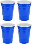 Fairly Odd Novelties 16oz Blue Cup Made Out Of Melamine 4 Pack Living It Large Drink with Friends