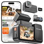 WOLFBOX X5 Duo Dual Dash Cam for Car | 4K Front + 2.5K Rear Recording with 8MP STARVIS2 IMX678/IMX675 | Anti-Shake Video | GPS & 5.8GHz WiFi | Voice Commands | Touchscreen | Parking Mode | 64GB Card