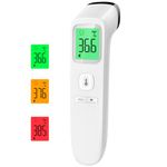 ANMEATE No-Touch Forehead Thermometer for Adults, Infrared Digital Thermometer for Kids, Touchless Baby Thermometer, Accurate Reading with Large Display, Mute Mode, Memory Recall, Fever Alarm (white)