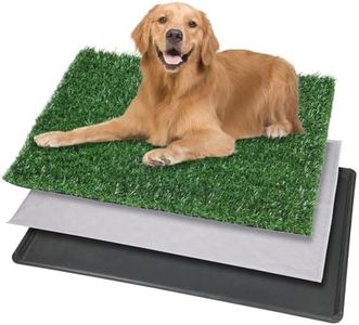 Dog Grass Pad with Tray 45”×29” Dog Litter Box Toilet Artificial Grass for Large Dogs, Reusable Pee Pads for Dogs, Realistic, Indoor/Outdoor Training Potty for Balcony (Pet Training Tray, 45“x29)
