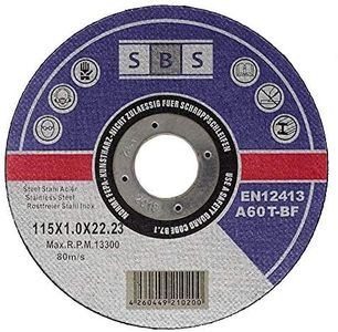 SBS 100 dischi da taglio in inox, 115 x 1,0 mm, per flessibile o smerigliatrice angolare