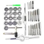UPTODATETOOLS 40Pcs Metric Tap Wrench and Die Pro Set M3-M12 Nut Bolt Alloy Metal Hand Tools