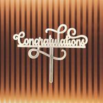 Royals Cake Topper | Golden Acrylic Congratulations Cake Topper/Cupcake Topper (CONGRATULATION)