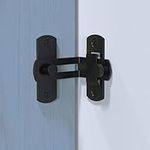 2 Piece Black 90 Degree Door Lock Large Size Stainless Steel Toggle Latch Sliding barn Door Lock Black Iron Right Angle barn Lock