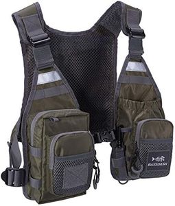 BASSDASH FV08 Ultra Lightweight Fly Fishing Vest for Men and Women Portable Chest Pack One Size Fits Most