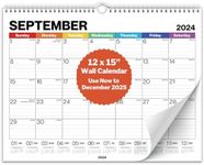 Dunwell Large Wall Calendar 2025 - (Colorful) 12x15 Wall Calendar, Use Now to December 2025, Big 15 x 12 Hanging Calendar or Monthly Calendar for Desk, 2024-25 Office Calendar