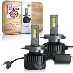 OTO2EYE Super Bright H4 LED Car Headlight Bulbs Hi & Lo Beam 16000LM 6500K, 150W, LED Headlight Auto Conversion Driving Lamp with 2 Years Warranty (Cool White) (150W, H4)