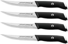 STEWART & BRADLEY Steak Knife Set of 4, Premium German Steel, 50% Straight & 50% Serrated Bladed Edges. Lightweight, The Ideal Set of 4 Steak Knifes Set, Steak Knives