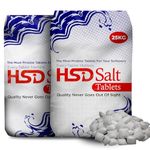 HSD salt tablets 25kg Bags For Laundry Kitchen Dish Washing, Compatible to washing machine water softener, Food Grade Genuine British tablet salt Of Premium Quality dishwasher salt (2 Bags)