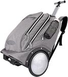 Rolling Backpack with Large Wheels, Double Reinforce Telescoping Handle, Quiet and Stable, Easy Going Up and Down Staircase, Carry-on Backpack with Laptop Compartment for Business and Travel (Grey)