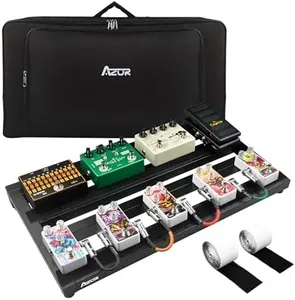 AZOR 22" x 12.5" Guitar Pedal Board Aluminum Alloy with Power Supply Cradle，Effect Pedalboard with Carry Bag