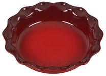 Le Creuset Stoneware 9" Heritage Pie Dish, Cerise