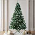 tectake® Artificial Christmas Tree with Metal Stand, Bushy Christmas Tree with Realistic & Natural Pine Look, Fall Safety and Allergy-Safe Christmas Decorations   – 180 cm