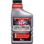 STP High Mileage Oil Treatment + Stop Leak Engine Oil Additive, 15 fl oz, Contains ZDDP Anti-Wear Agent to Fight Friction, Rejuvenates Seals and Gaskets, Stops Leaks