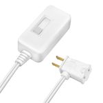 DiCUNO Plug-in Lamp Dimmer with 3.3 Feet Extension Cord, Full Range Slide Control, for 300 Watt Incandescent and 100 Watt LED/CFL Table and Floor Lamps, 120 Volt 60Hz, UL Listed, White, Pack of 1