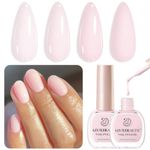 AZUREBEAUTY Pink Nail Polish Set, Vegan Light/Pale Pink Nail Polish Quick Dry Natural Infinite Shine Nail Lacquer Fingernail Polish Strengthening Treatment Kit Salon-Quality for Women 2Pcs 0.34 oz