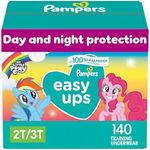 Pampers Easy Ups Girls & Boys Potty Training Pants - Size 2T-3T, One Month Supply (140 Count), My Little Pony Training Underwear (Packaging May Vary)