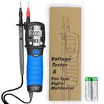 Pen Type Digital Multimeter, LYCEBELL LC-38C Voltage Tester Ohmmeter Measuring DC AC Voltage Resistance Diode, Continuity Testers, with Multimeter Test Leads - Date Hold & Flashlight