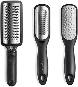 Foot File Callus Remover,Colossal Foot Rasp and Professional Foot Scrubber Pedicure Kit to Remove Hard Skin for Wet and Dry Feet,Surgical Grade Stainless Steel File (black and silvery)