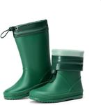 DREAM PAIRS Kids Rain Boots Boys Girls Lightweight Boots Waterproof Easy-on Outdoor Playing Rain Boot Unisex-Child,Size 9 Toddler,Dark Green,SDRB2401K
